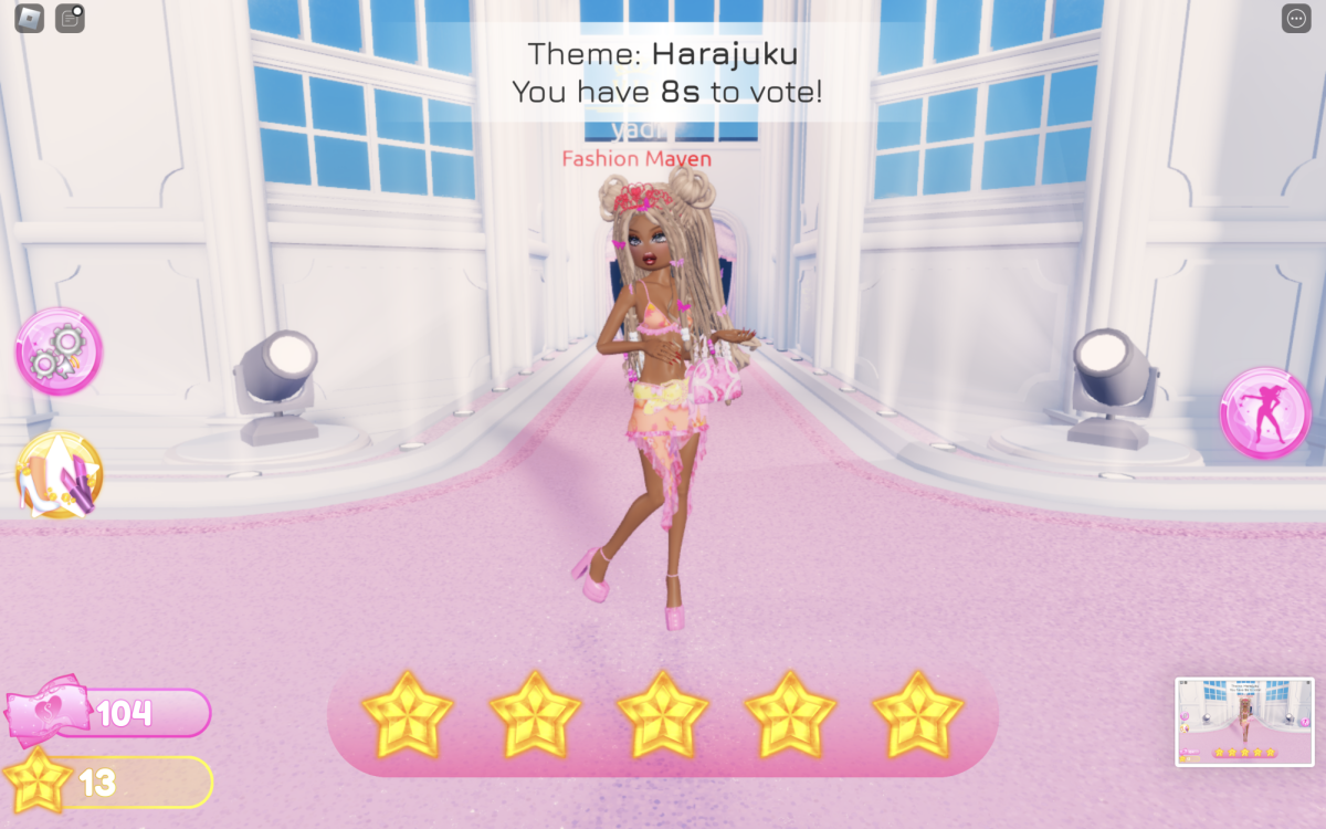 A Roblox player poses in an outfit they created for the theme “Harajuku.” The Roblox game Dress to Impress released on Nov. 11, 2023, and it has attracted many U-High students.